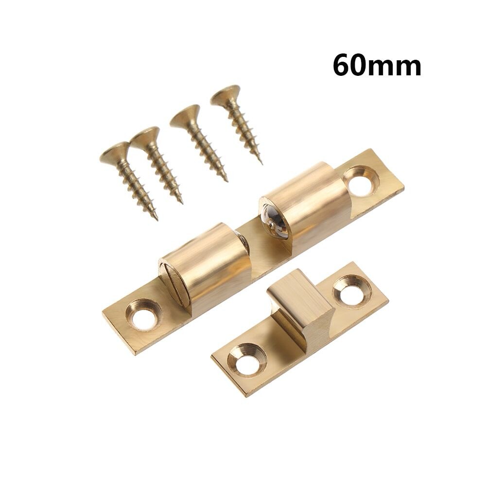 42/50/60/70mm Brass Cabinet Catches Wardrobe Stopper Door Lock Buckle Furniture Hardware Damper Buffer Inner Locks Switch Closer: 60mm