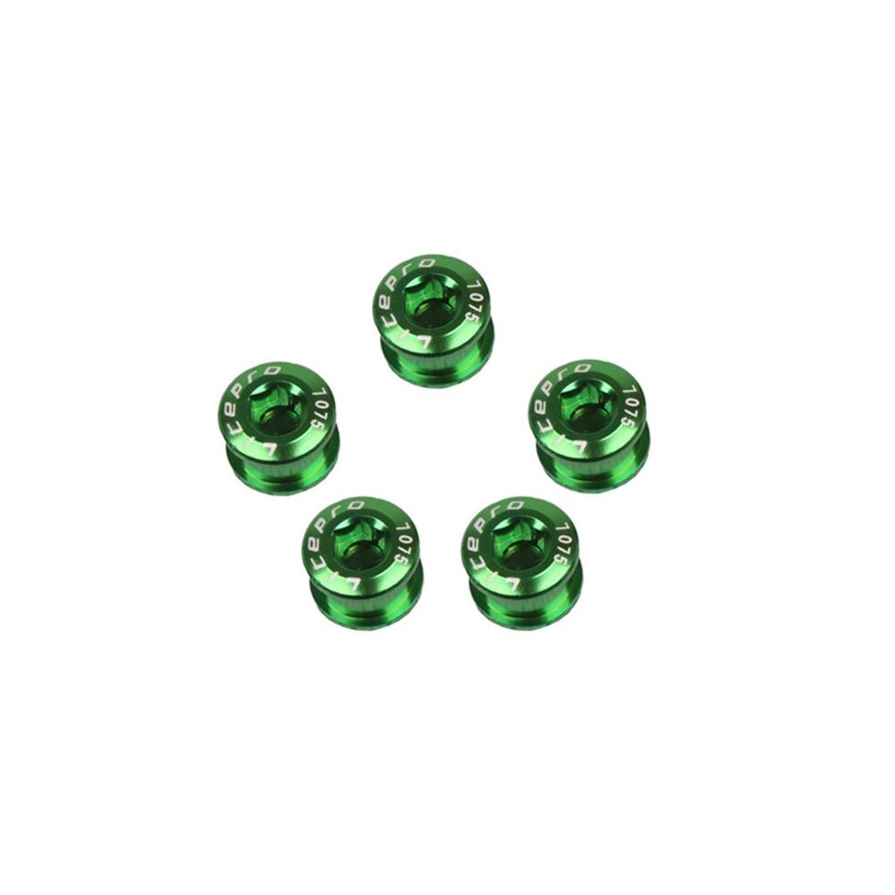 5 Stks/set Fiets Crank Chain Wheel Bolt 8 Kleuren 7075 Aluminium Mtb Kettingblad Bouten Enkele Kettingwiel Bouten: green