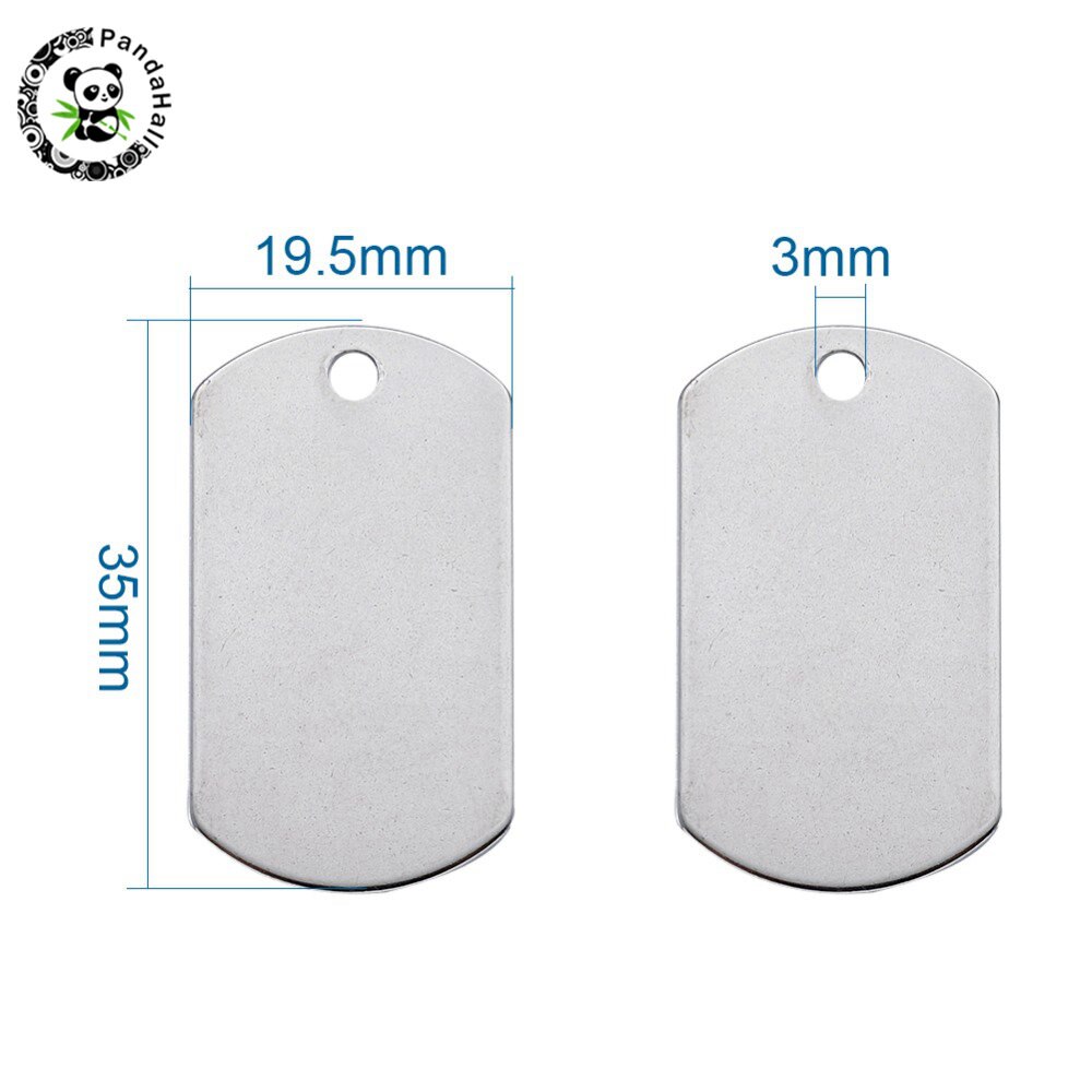 Pendentifs en acier inoxydable 304, étiquettes d'estampage rectangulaires, couleur, en acier inoxydable pendentif à breloques, 35x19.5x1mm, trou: 3mm