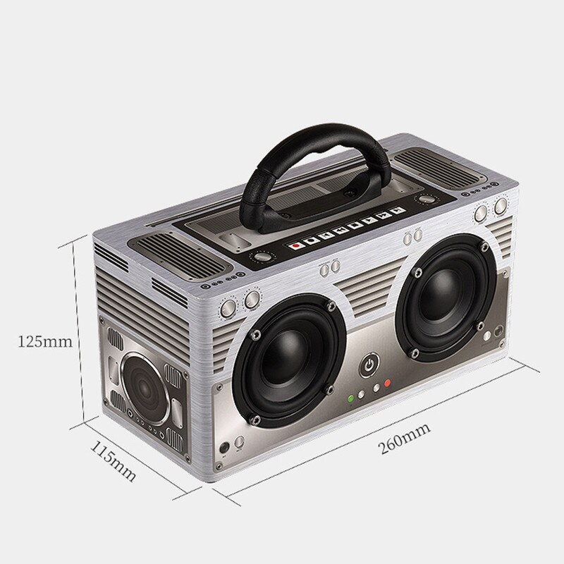 CLAITE Retro Wooden Speaker Portable 20W Wireless Buetooth Speaker CH2.0 Dual Loudspeaker Handsfree Outdoor Speaker