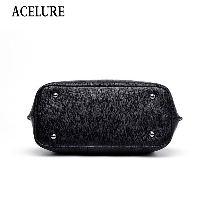 ACELURE Metal Pendant Solid Color Alligator PU Leather Women Shopping Handbags Purse Female Shoulder Crossbody Bags Ladies Purse