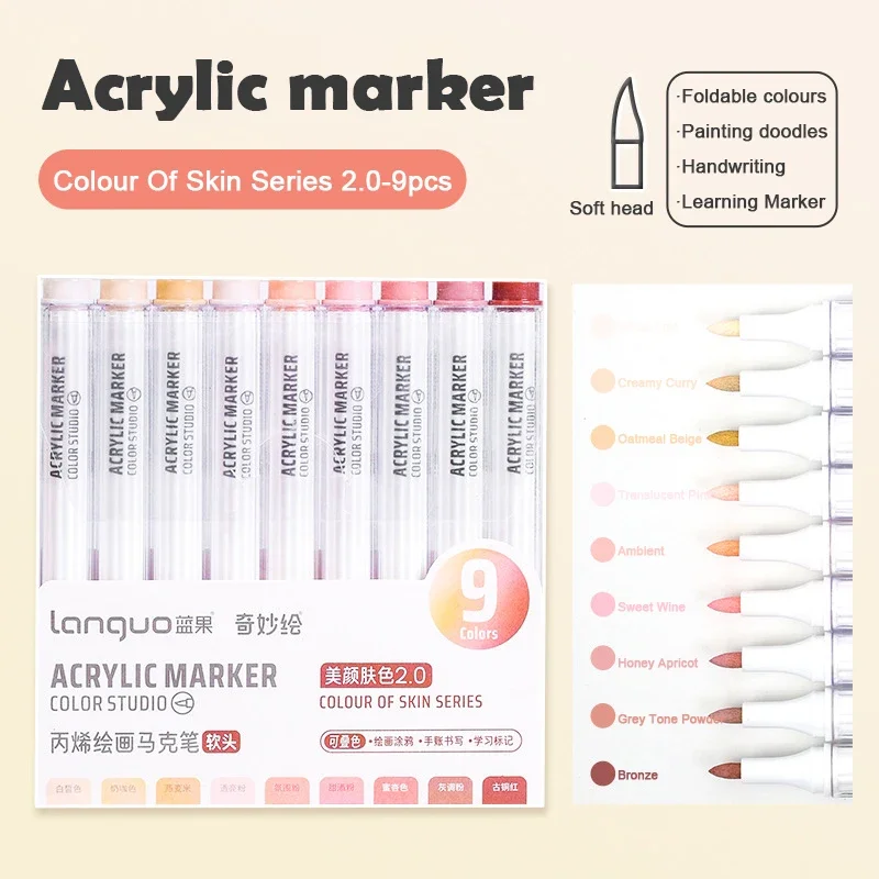 Conjunto de marcadores de tinta acrílica languo 144 cores marcadores de arte pintura desenho caneta graffiti para pedra disco cartão sapato vidro arte suprimentos: Verde claro