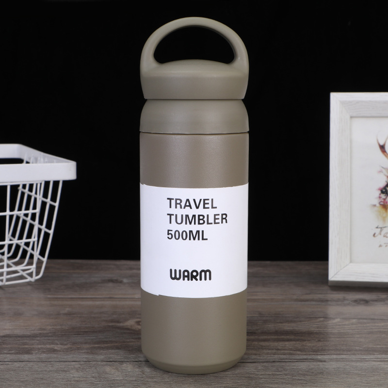 Reizen Tumbler Thermos Mok 350/500ML Roestvrij Staal Dubbelwandige Thee Koffie Thermoskan: Licht Groen / 401-500ml