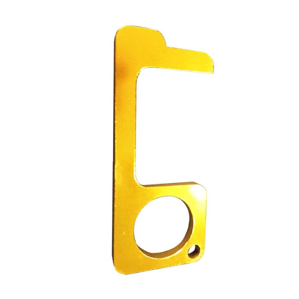 Safety Door Opener No Touch key Portable Anti-germ Elevator Button Drawer Door Handle Assistant safe Contactless Tool Assistant: 1PCS Gold