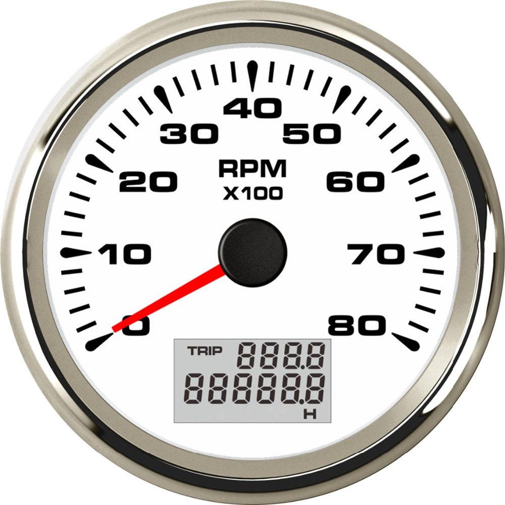 1pc Lowest Price 85mm Automotive Tachometers 0-3000RPM 6000RPM 8000RPM Ships Device Rev Counter with Hourmeter 8 Kinds Backlight: 0-8000RPM WS