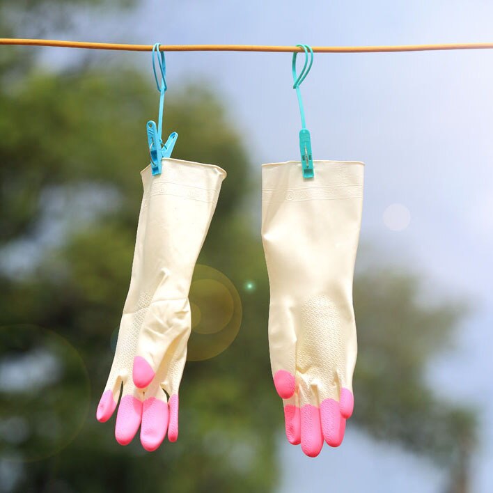 Gants de cuisine en latex à manches longues pour laver la vaisselle et nettoyer la maison