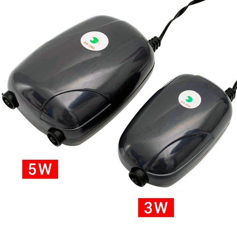 Aquarium Air Pump Fish Tank Mini Compressor Single Double Outlet with Check Valve Tube Aquatic Accessories 220V 3W 5W