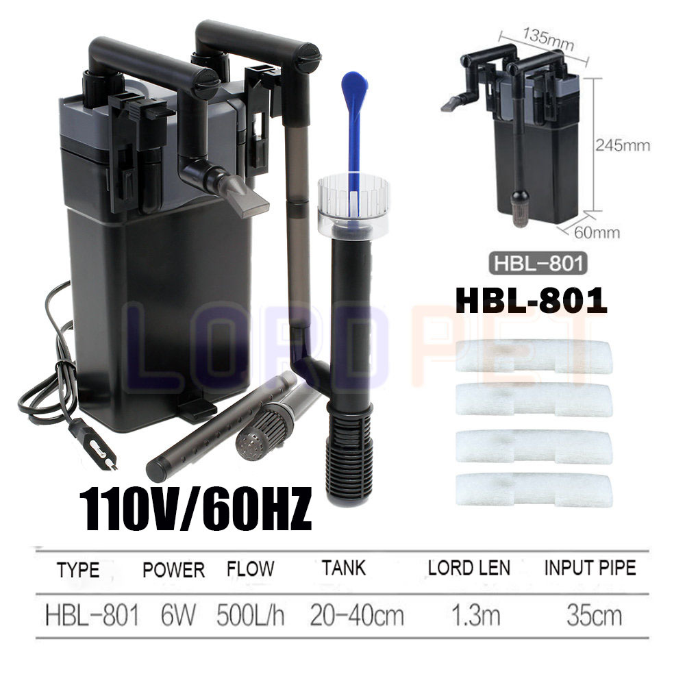 SunSun – filtre à cascade avec écumoire 500l/h, réservoir de 20 à 40cm, filtre de poisson à plusieurs étages 6W, débit réglable HBL801: hbl-801 ws 110v