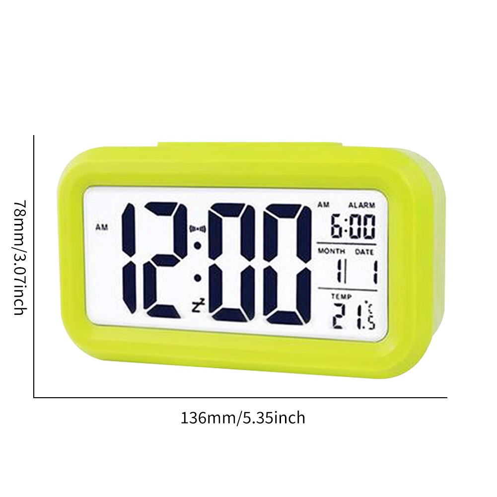LED Digital Alarm Clock Table Clock USB Port Snooze Electronic Clock Dimmer Snooze Temperature Digital Home Decoration Clock: Type B Green