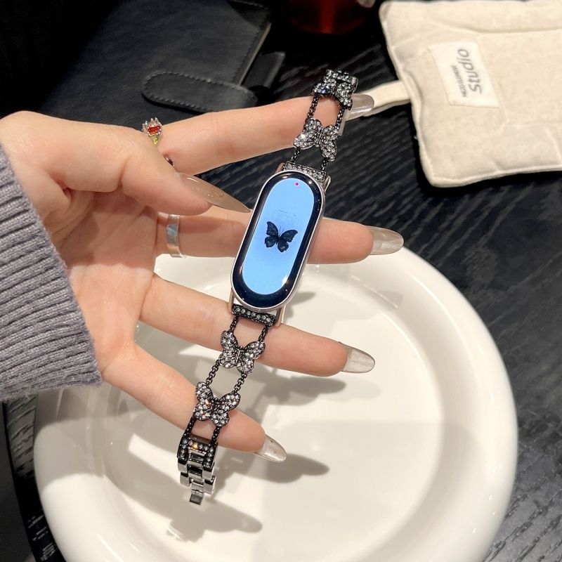 Butterfly strap suitable for Xiaomi Band 8 Pro/9Pro，8/8 NFC/9/9NFC/10/10NFC，For Mi band 3/4/5/6/7， For Redmi Watch4/Watch5: S / black