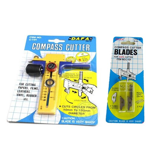 Dafa kompas skærer reserveblade til at skære papir/film/læder rustfrit stål skære cirkel kniv: Fræser og 12 knive