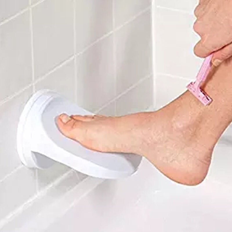 Jaycreer sugekop & skridsikker klistermærke sikkert greb brusebad fodstøtte barbering badeværelse brusefod trin til kvinde