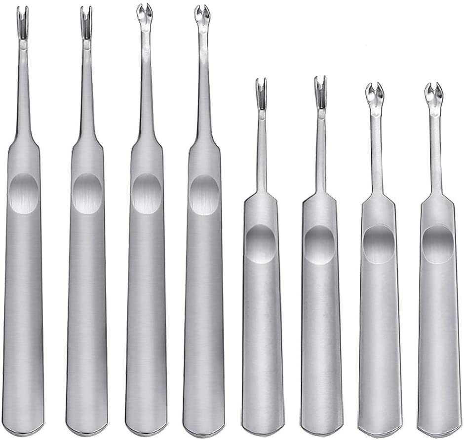 Leather Hole Punches 1+2+4+6 Prong DIY Diamond Lacing Stitching Chisel Set U/V Shaped Groover Leather Edge Beveler Skiving Tools: 8pcs Groover