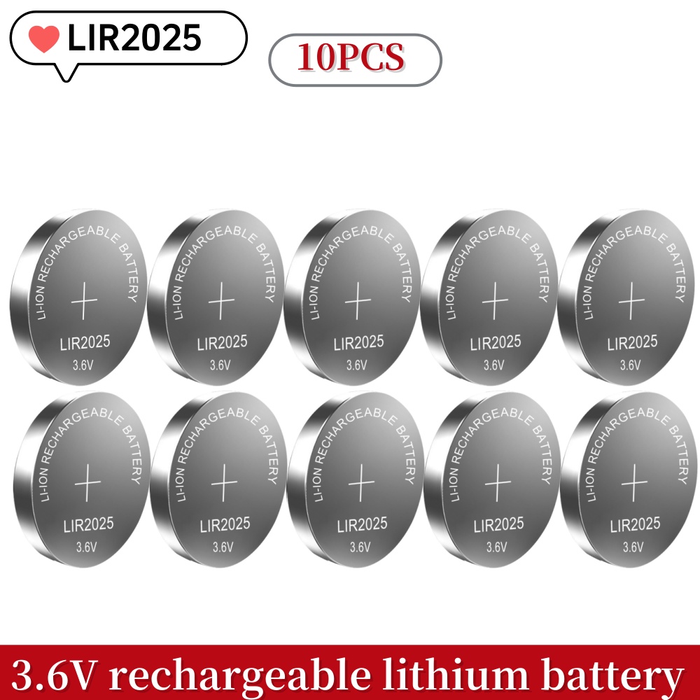 10PCS LIR2032 LIR2016 LIR2025 LIR2430 LIR2450 LIR1632 3.6V Bateria de Lítio Recarregável Substitui CR2032 2016 2025 2430 2450: Dourado