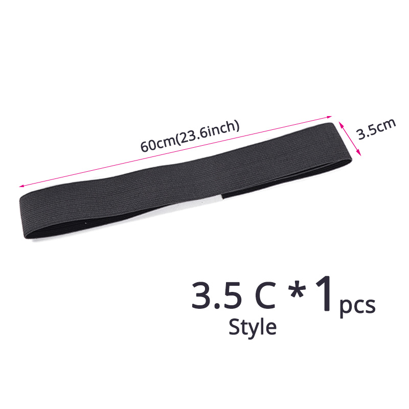 Plussign bandas elásticas negras con gancho ajustable, accesorios para peluca, banda para el cabello para bordes, bordes elásticos, diadema para envolver el cabello para pelucas: Gris