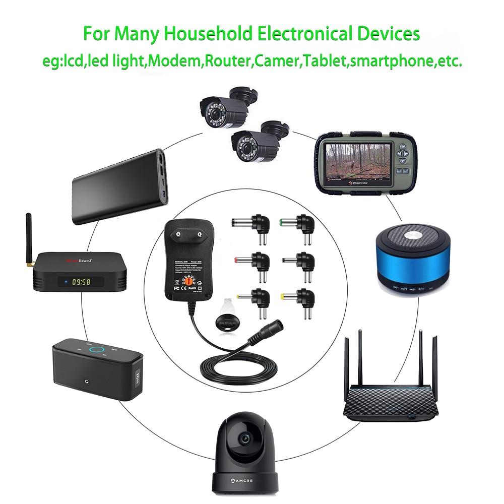 30W Universal Adaptor Charger 3V 4.5V 5V 6V 7.5V 9V 12V 2A 2.5A AC/DC Adapter Adjustable Power Supply adapter