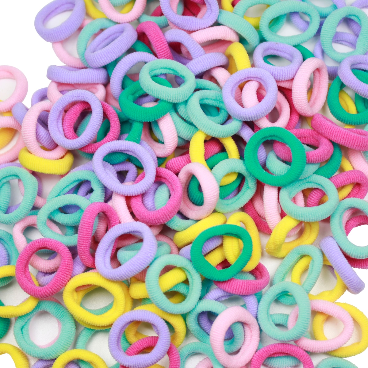 Elastic Hair Stretch Rubber Bands 100 Pieces No-damage Mini Hair Bands Girl Baby's Elastic Hair Ties Tiny Kids Hair Accessories