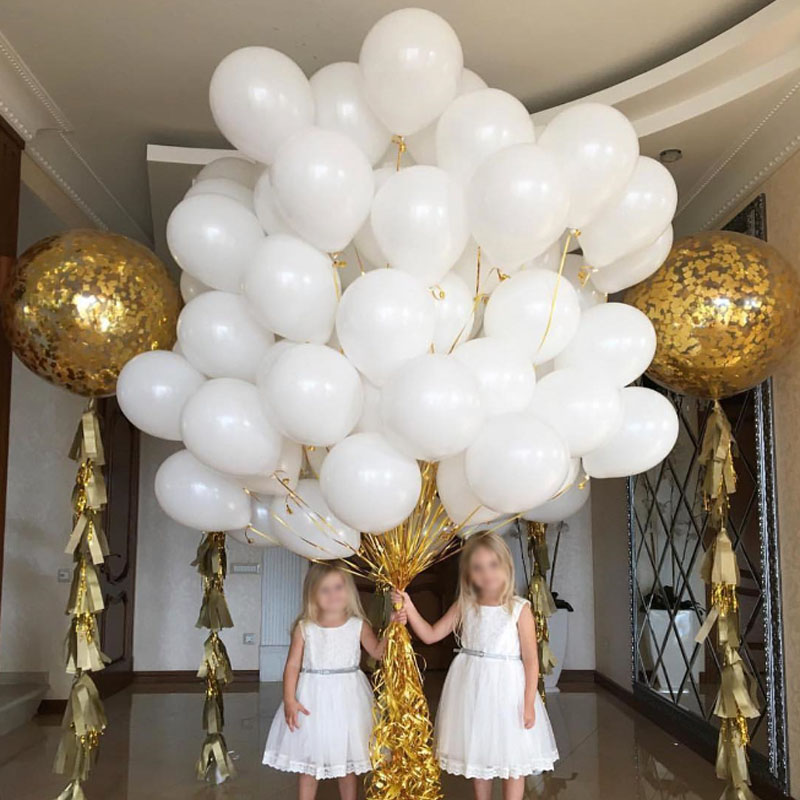 100/50 stk matte hvide latexballoner fødselsdag bryllupsfest dekorationer air helium balloner børn baby shower baloons  s6xn: 50 stk / 12 tommer