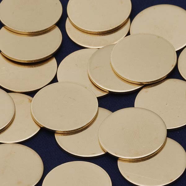 25mm about 1&quot; round shape Stamping supplies Metal Blank: brass