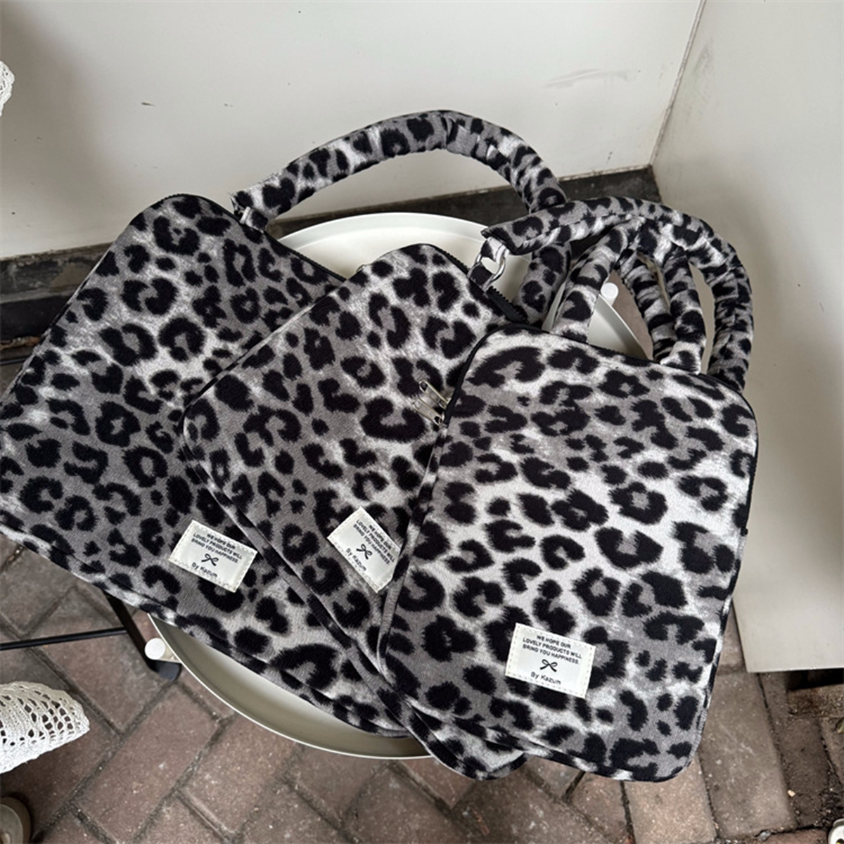 Laptoptas met luipaardprint, korea 13 14 15 15.6 inch organizer, draagbare esxy reistas, beschermhoes voor laptop, ipad en tablet.: Rood