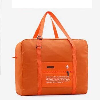 Bolsa de gimnasio plegable para hombre y mujer, bolso deportivo resistente al agua, Terylene, gran capacidad, mochila de viaje para deportes al aire libre: Naranja