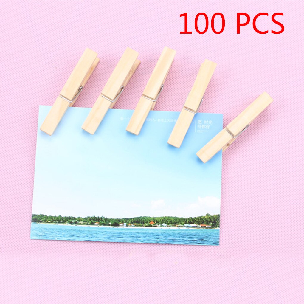 100Pcs 2.5X0.3Cm Natuurlijke Mini Houten Clips Voor Wasknijpers Decoratieve Foto &#39;S Papers