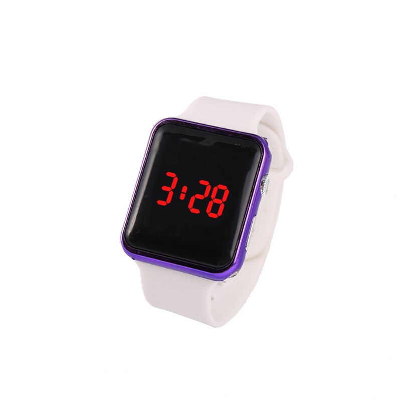 LED Electronic Sport Silicone Kids Watch Outdoor Digital Display Watches Simple Kids Girls Boys Clock Kids Watches Boys: purple white