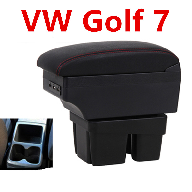 For VW Golf 7 armrest box USB Charging interface heighten central Store content box accessories parts