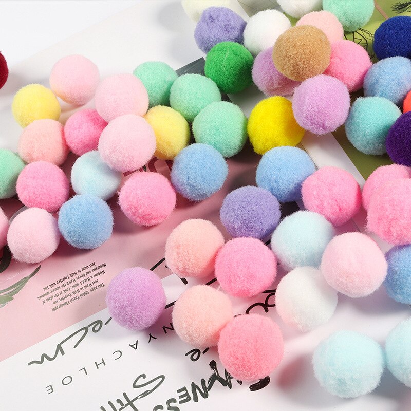 Multi size mix färg pompoms päls hantverk gör det själv mjuka pom poms bollar bröllop dekor lim på tyg tillbehör 8/10/15/20/25/30mm 20g