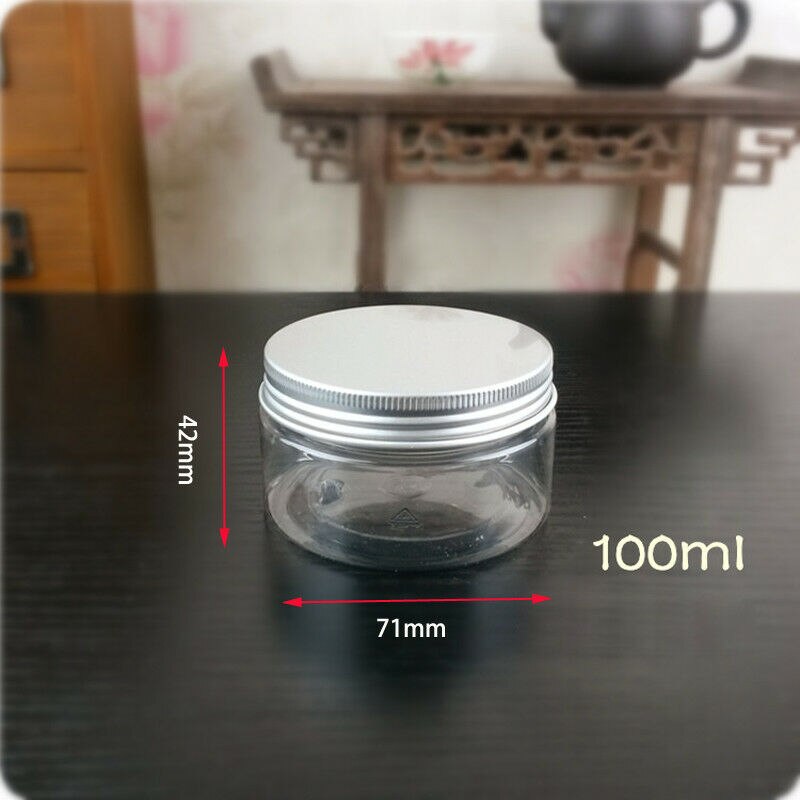 10 Pcs 20 Ml/30 Ml/50 Ml/100 Ml/120 Ml Aluminium Cap Voedsel Opslag tin Pot Cosmetische Lippenbalsem Jar Olie Wax Lege Fles Sample Containers: 100ml