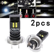 2 stk 6000k 55w 15000lm hvide  h7 led pære canbus bil forlygte tågelygter