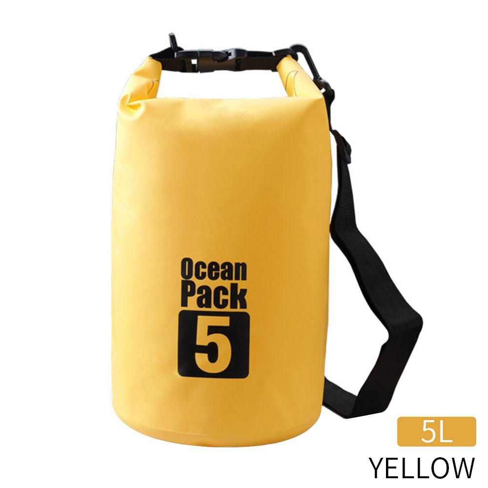 Bolsa de deriva de 2L-20L, bolsas de natación portátiles para deportes al aire libre, bolsa seca impermeable de PVC, almacenamiento de Kayak de pesca, mochila de playa: yellow / 5L
