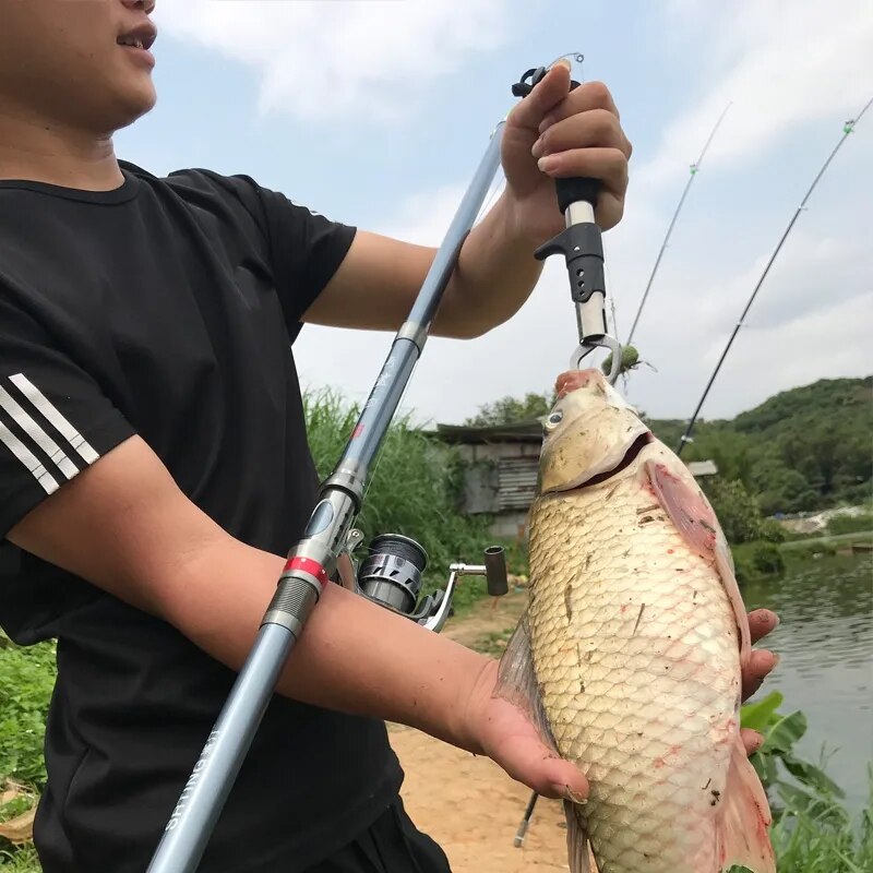 Portable Fishing Gripper Stainless Steel Fish Lip Grip Handle Grab Carp Fish Control Scissor Nipper Clamp Plier Fishing Tackle