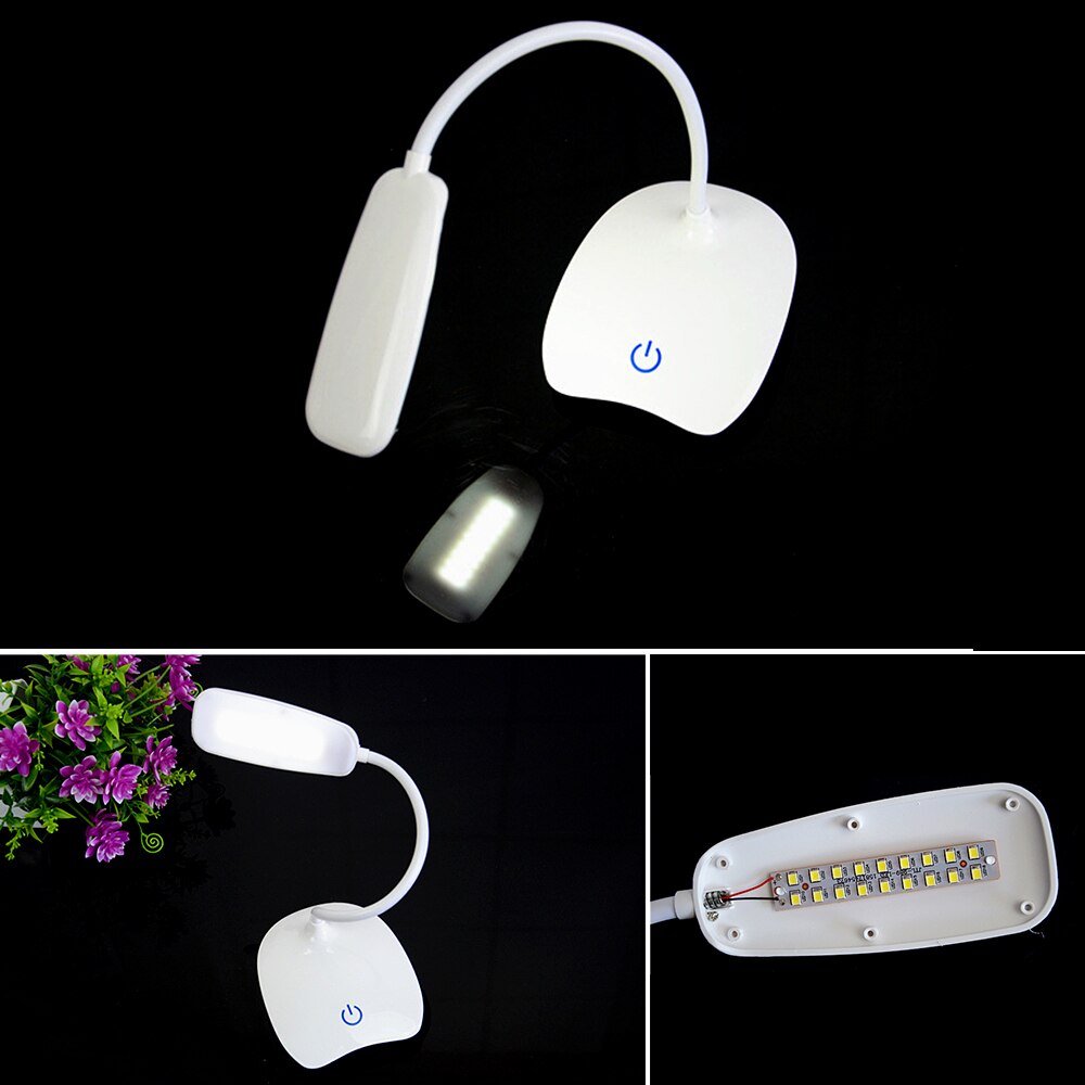 Junejour USB recargable 3 modos de botón de pantalla táctil plegable lámpara de mesa ajustable LED escritorio lámpara Luz de estudio