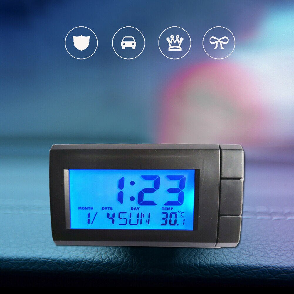 Date Clock Digital Thermometer For Car Dashboard Mini Parts Portable ABS