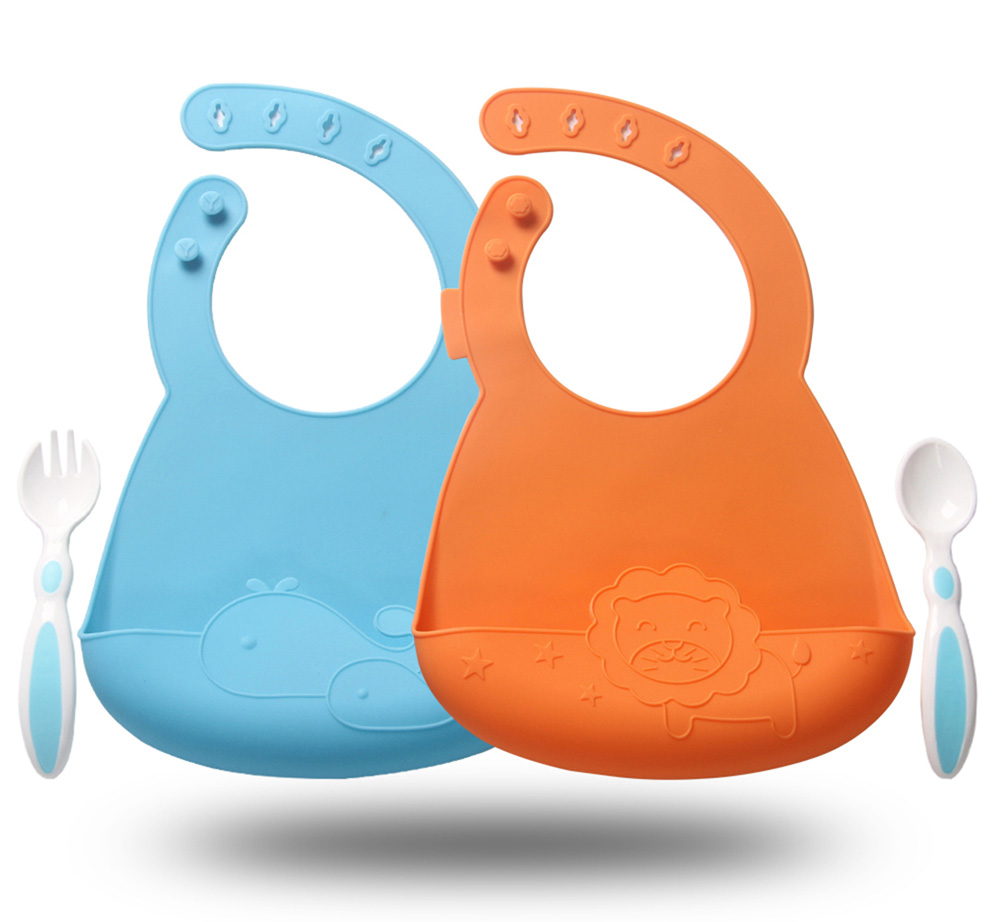 Baby Lätzchen Für Jungen & Mädchen Weiche Silikon Bib Wasserdicht Speichel Tropft Lätzchen für 1-3Y Baby babador: Lion-fish