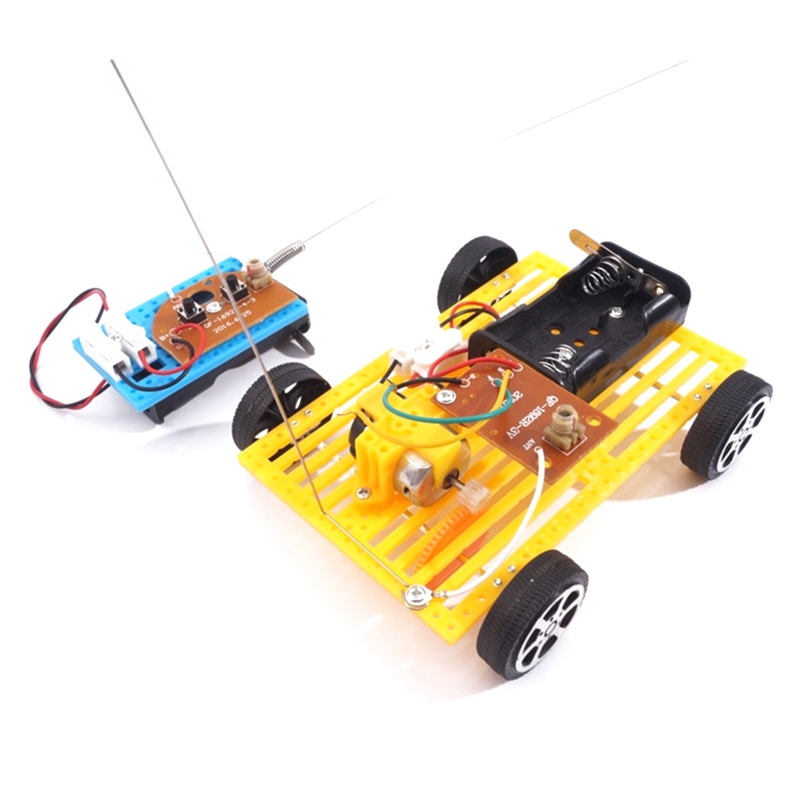 Diy wireless remote control racing car model kits physics science experiments technology educational toy for children