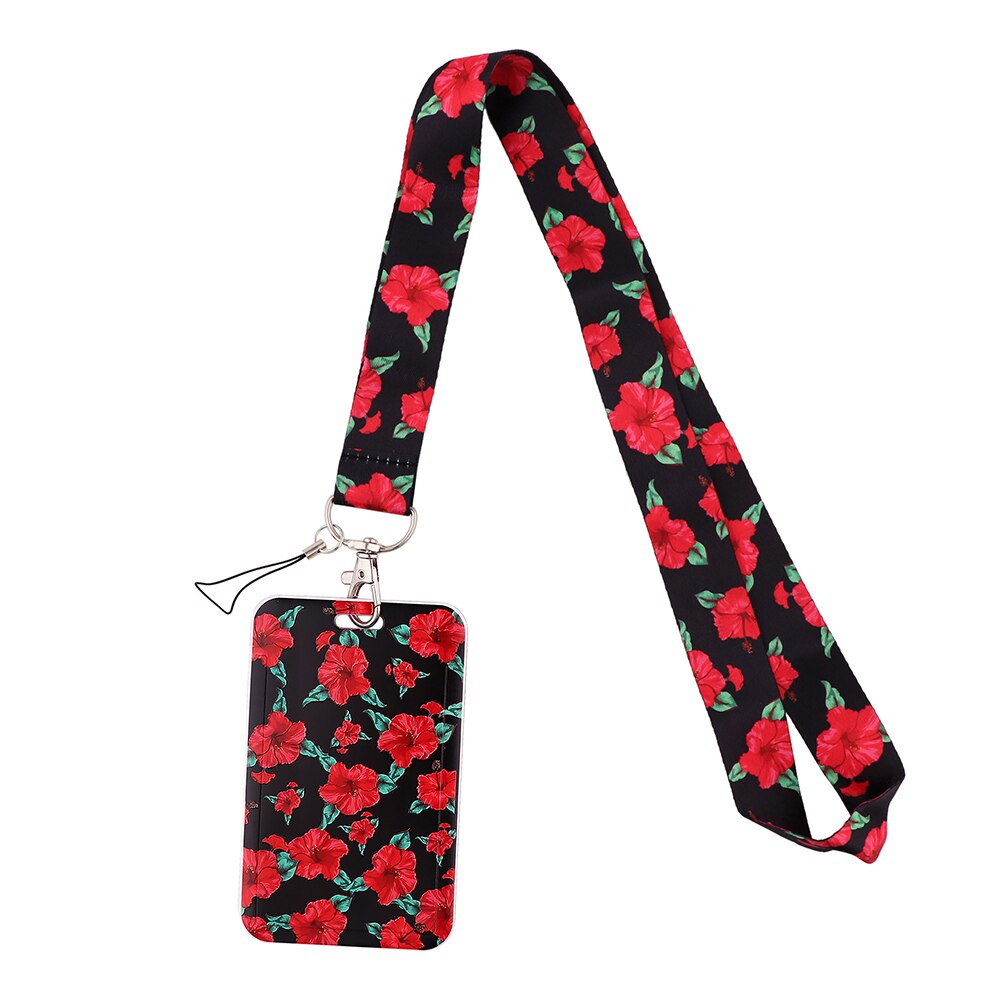 CB896 Kersenbloesems Mode Bloemen Lanyard Credit Card Id Houder Tas Student Vrouwen Bank Bus Visitekaartje Cover Badge