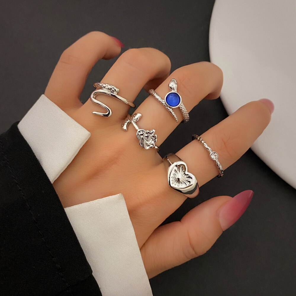 Ifmia 2022 Bohemian Vlinder Gouden Ringen Vrouw Shiny Crystal Stone Heart Geometrische Boho Sieraden Sets Voor Vrouwen Sieraden: IF31714484