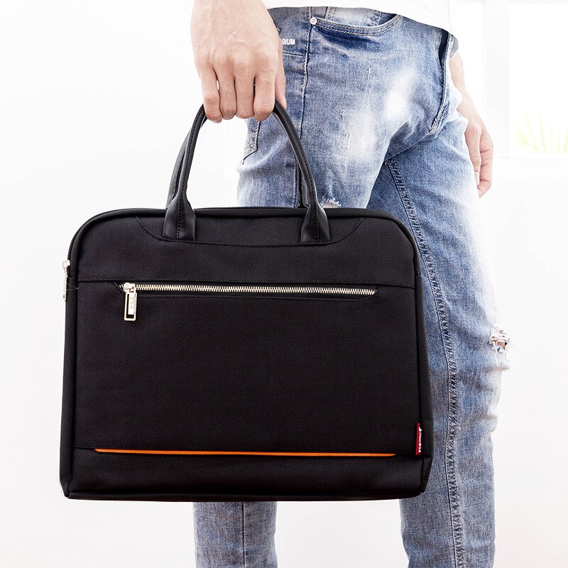 Leren laptoptas kantoortas kleine tas voor mannen aktetas dames heren handtas sac a main femme bolsa bolsa masculina aktetas: Zwart