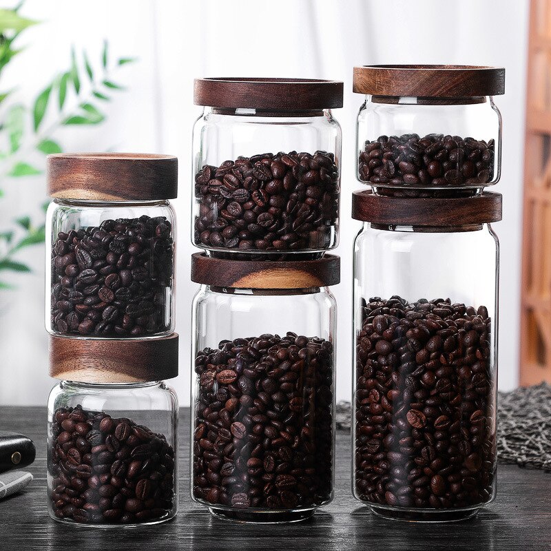 Borosilicate Transparent Lead-Free Glass Sealed Can Storage Tank Grains Storage Jar Cork Tea coffee Containers