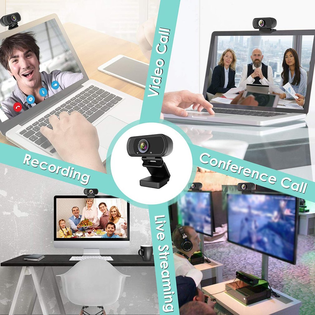 1080p Kamera Mit Stand Und Schutzhülle Hohe Definition Webcam PC Laptop Schreibtisch USB Webcam Breitbild Kamera