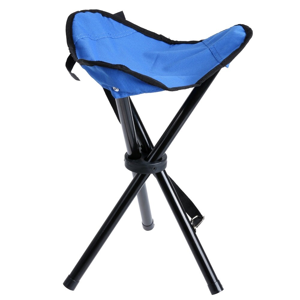 Silla plegable con trípode para pesca, taburete plegable para acampar al aire libre, portátil, Mate, ultraligero, 3 colores, 1 unidad: Azul oscuro