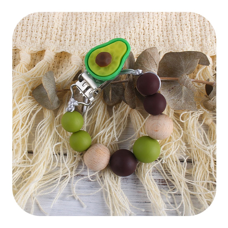 Nyeste baby sut kæde klip avocado træbinder og binder armbånd til tyggepleje