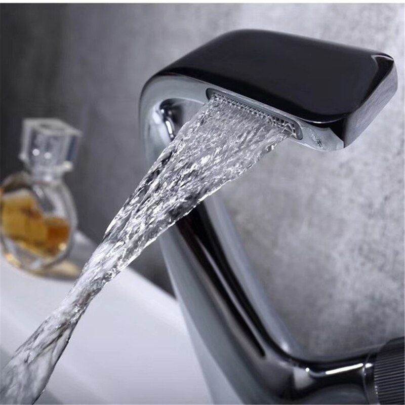 Black Faucet Bathroom Sink Faucets Cold Water Mixer Crane Deck Mounted