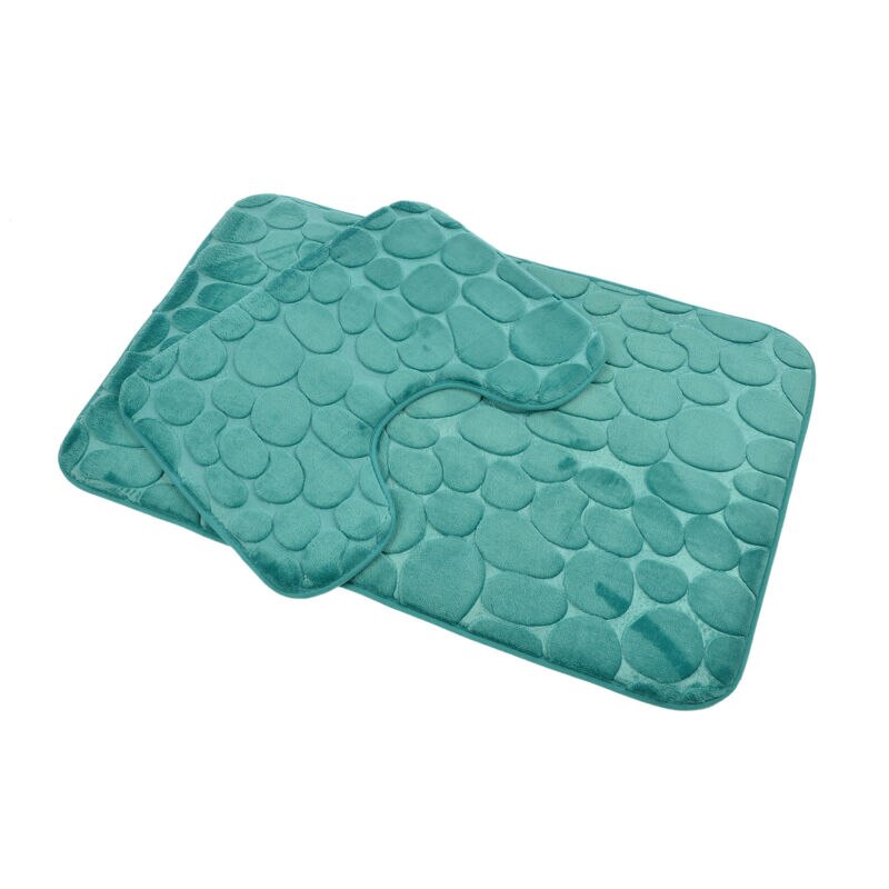 2 Set de baño completo baño contorno alfombra Anti-skid Alfombra Grande Tapa de inodoro cubierta