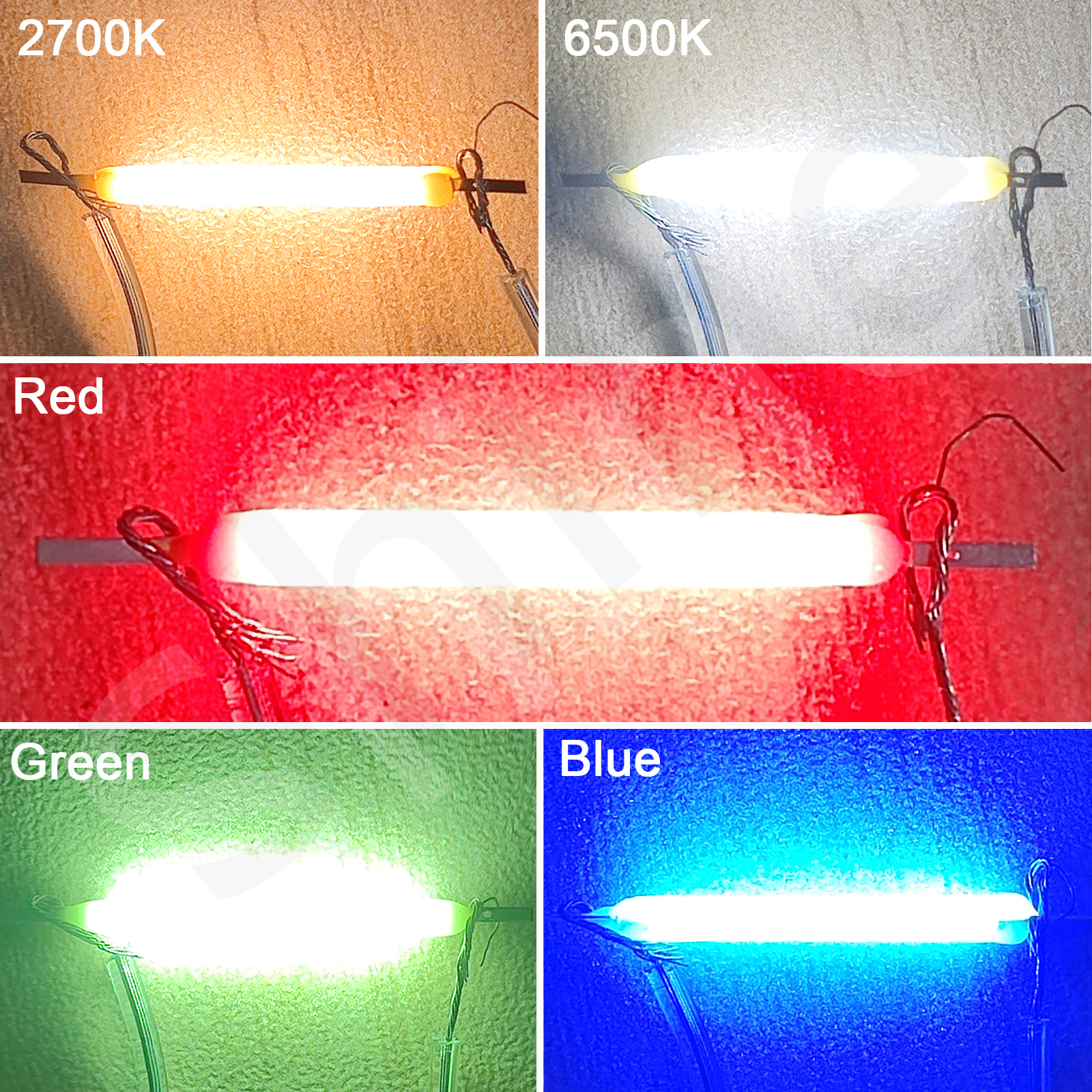 Ampoule Edison à Filament LED COB, pièces de lampe 18.8mm 29mm 38mm 54mm 68mm DC 3V 12V 57V 80V, Diodes de lumière à incandescence, accessoires, 10 pièces