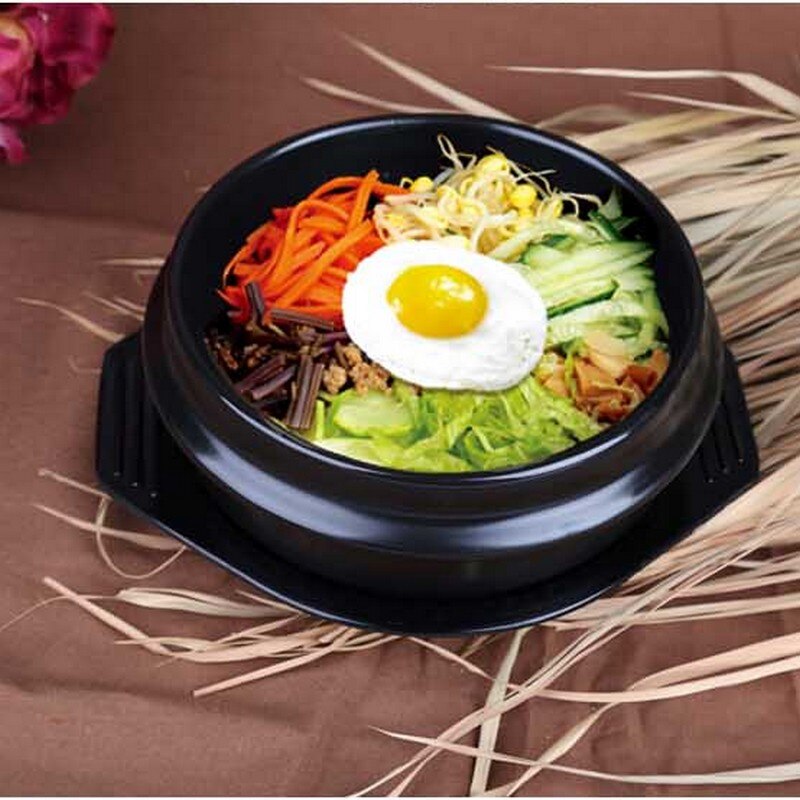 Classic Korean Cuisine Sets Stone Bowl Pot for Bibimbap Ceramic Soup Ramen Bowls With Packing Ceramic