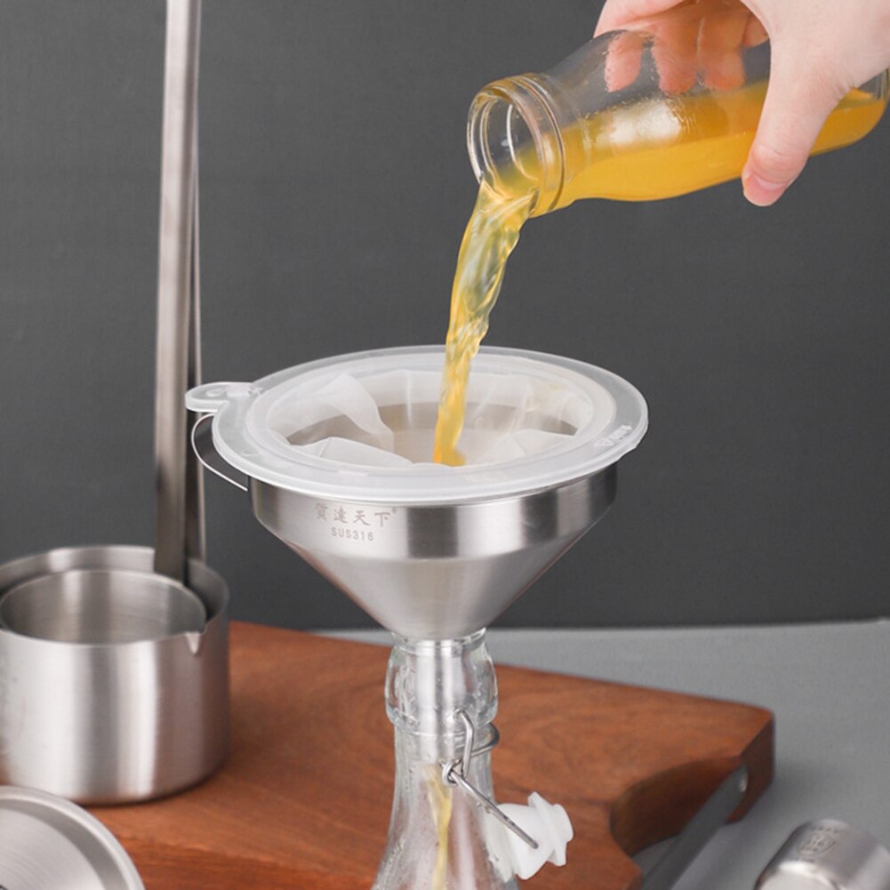 15cm 100-450 Nylon Filter Reusable for Stainless Steel Funnel Kitchen Funnel Filter for Juice Traditional Chinese Medicine Oil