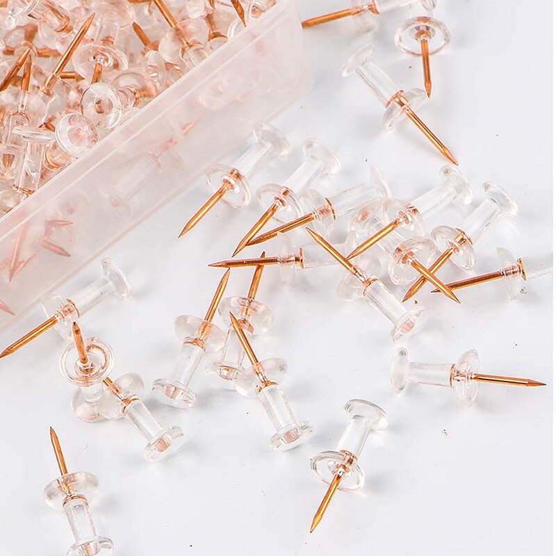 100Pcs/Box Thumb Thumbtack 18MM Office School Supplies Board Pins for Household Plastic Drawing Photo Wall Studs Multi Purpose